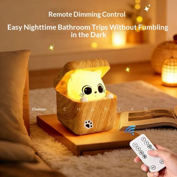 ShyCat Hide & Seek Smart Night Light - Voice Activated Cat Lamp for Kids Bedroom