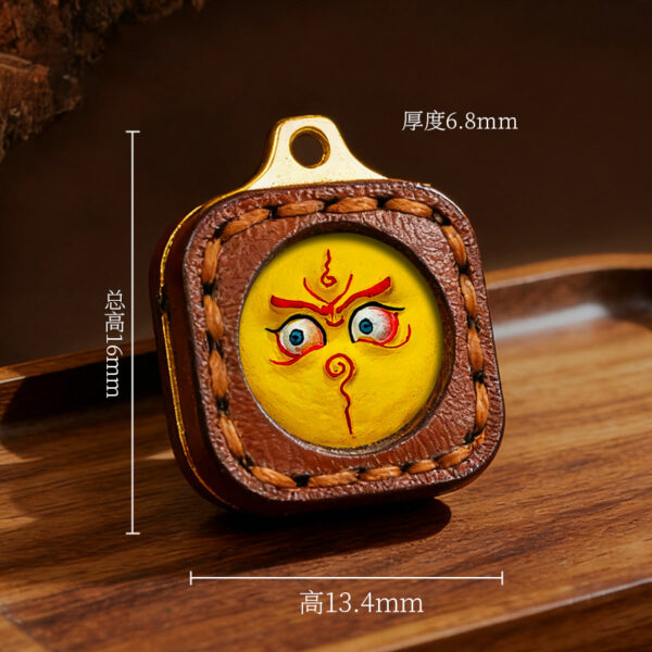 Hand-painted wipe thangka mini pendant Zakiram's past and present life Green Tara Fifth Master Tibetan leather case Small thangka