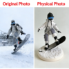 Artwork ID 235-Custom Soft Clay Figurine – Snowboarder – 18 cm (7.1 in) (Customer has given explicit consent to display this work as a showcase example)
