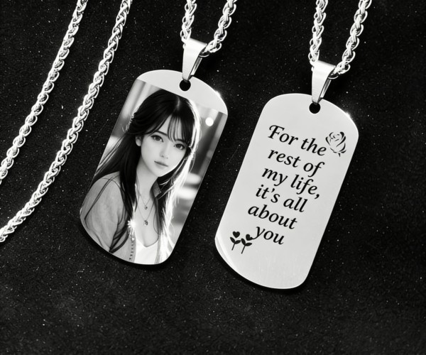 Custom Photo Military Tag Necklace – Stainless Steel & Silver Options | 20% OFF for New Customers