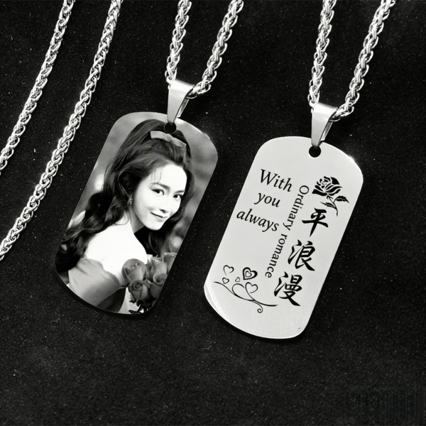 Custom Photo Military Tag Necklace – Stainless Steel & Silver Options | 20% OFF for New Customers