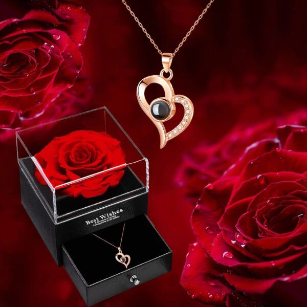 100 Languages I Love You Projection Necklace for Women, Elegant, Versatile, High-End Clavicle Necklace