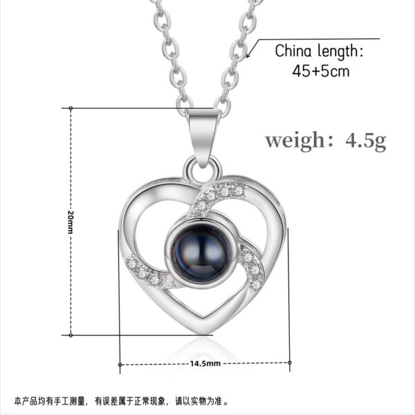 100 Languages I Love You Projection Necklace for Women, Elegant, Versatile, High-End Clavicle Necklace