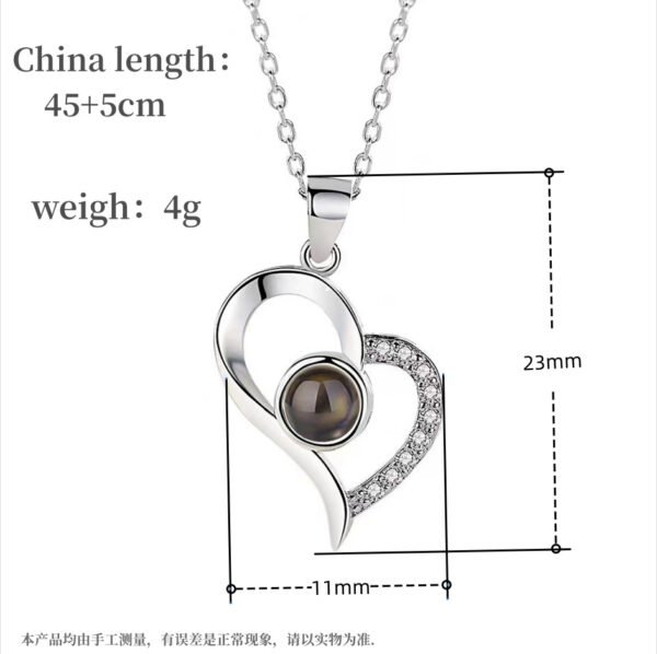 100 Languages I Love You Projection Necklace for Women, Elegant, Versatile, High-End Clavicle Necklace