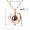 100 Languages I Love You Projection Necklace for Women, Elegant, Versatile, High-End Clavicle Necklace