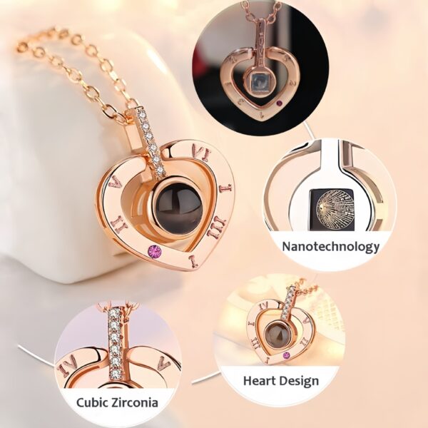 100 Languages I Love You Projection Necklace for Women, Elegant, Versatile, High-End Clavicle Necklace