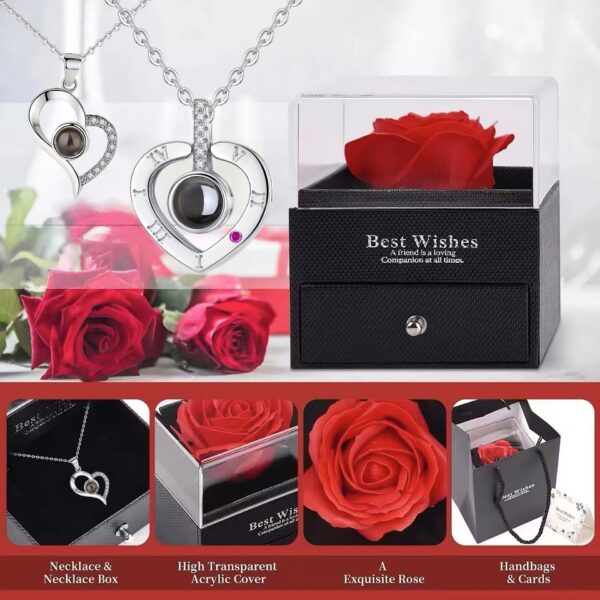 100 Languages I Love You Projection Necklace for Women, Elegant, Versatile, High-End Clavicle Necklace