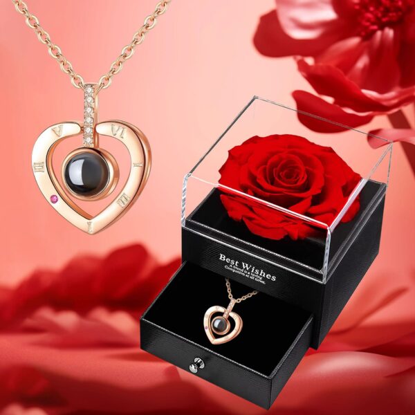 100 Languages I Love You Projection Necklace for Women, Elegant, Versatile, High-End Clavicle Necklace