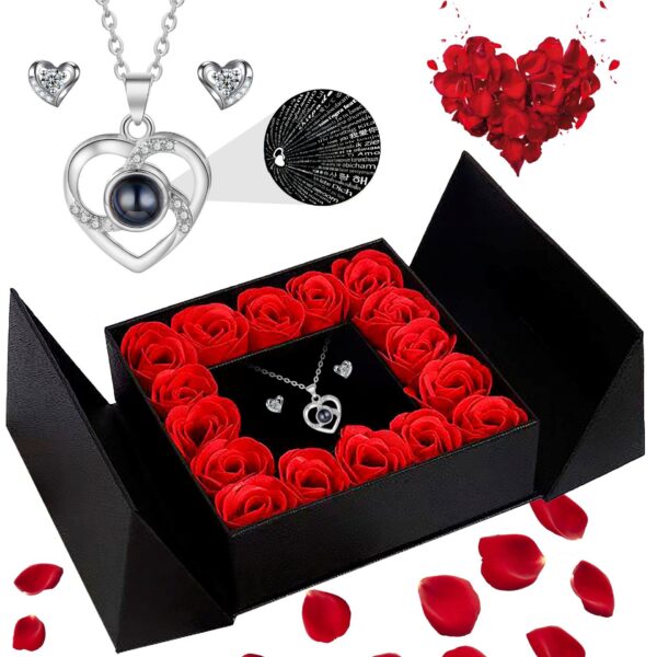 100 Languages I Love You Projection Necklace for Women, Elegant, Versatile, High-End Clavicle Necklace