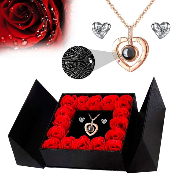 100 Languages I Love You Projection Necklace for Women, Elegant, Versatile, High-End Clavicle Necklace