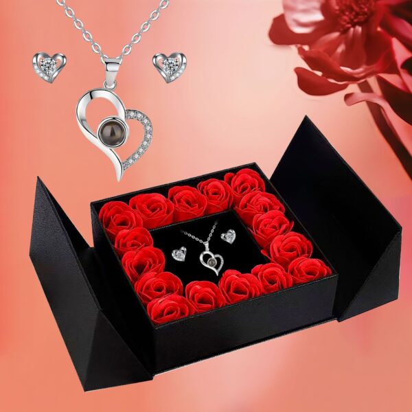 100 Languages I Love You Projection Necklace for Women, Elegant, Versatile, High-End Clavicle Necklace